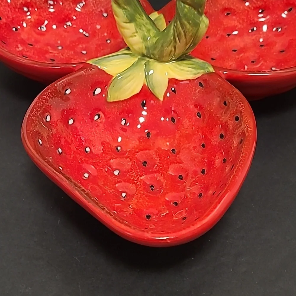 Vintage | Pier 1 Imports Straberry Trio Dish Serving Tray